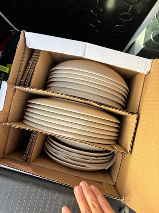 Set 18 Platos Porcelana Beige Ikea