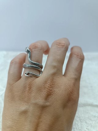 Anillo Plata 925 Serpiente Ajustable
