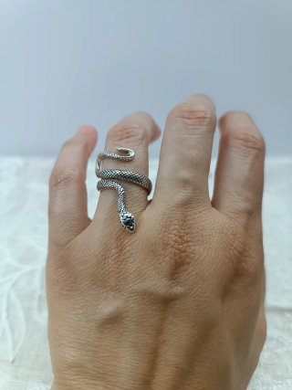 Anillo Plata 925 Serpiente Ajustable