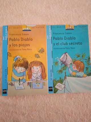 LOTE DE 9 LIBROS DE PABLO DIABLO (azules)