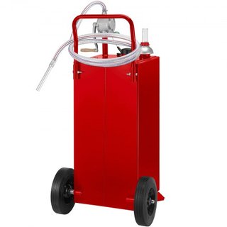 Caddy de Combustible de 30 Galones, Tanque de Almacenamiento de Combustible sobre 2 Ruedas, Caddy de Gas Portátil con Bomba de Transferencia Manual, Contenedor de Combustible de Gasolina y Diésel ...