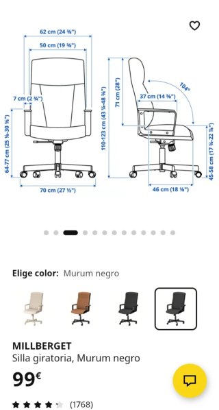 Silla de oficina Ikea Negra