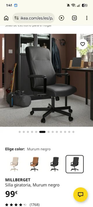 Silla de oficina Ikea Negra