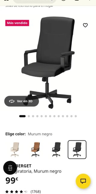 Silla de oficina Ikea Negra
