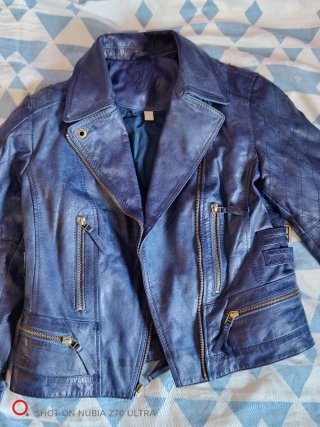 Chaqueta de cuero Pedro del Hierro azul