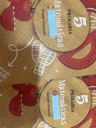 Libros matemáticas 1 y 2 quinto primaria