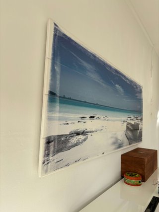 Cuadro Decorativo Playa Madera - Impecable!