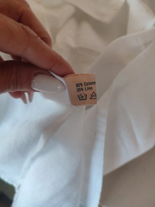 Camicia Luisa Spagnoli cotone e lino bianca