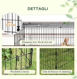 Jaula para Conejos de Exterior e Interior con Techo, Recinto para Animales Pequeños, Chinchillas, Gallinas, 185X75X50Cm, Verde