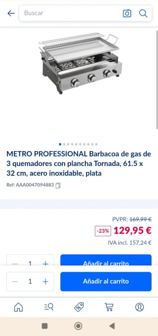 Barbacoa Gas 3 Quemadores con Plancha