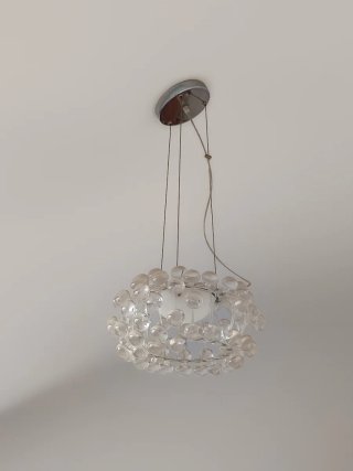 Lámpara colgante cristal y metal