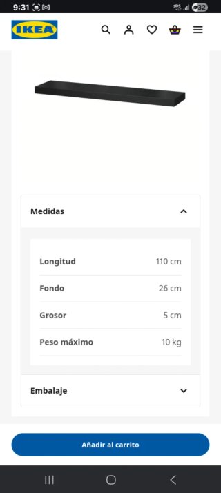 Balda LACK IKEA Madera Negra