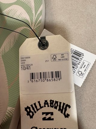 Chanclas Billabong Mujer Verde y Blanco