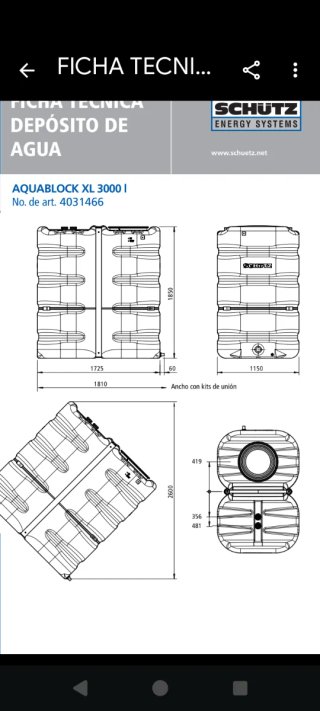 Depósito agua Aquablock XL 3000l SCHUTZ