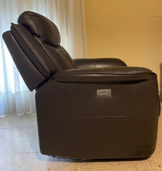 Sillón reclinable eléctrico piel sintética negra