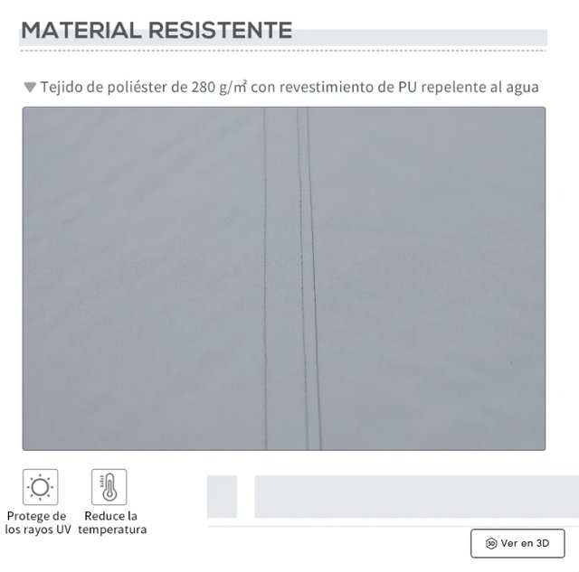 Toldo Retráctil Gris 3x2.5m Manual