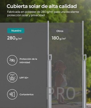 Toldo Lateral de Aluminio, Extensible - SONGMICS