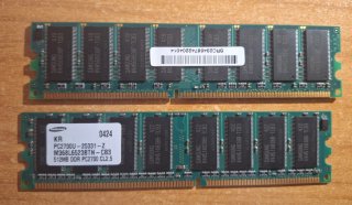 2x Samsung 512MB DDR PC2700 RAM per laptop
