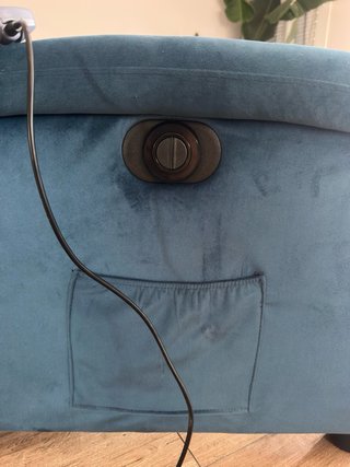 Sillón reclinable con masaje azul