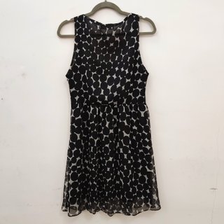 Mesange abito smanicato estivo chiffon pois nero L