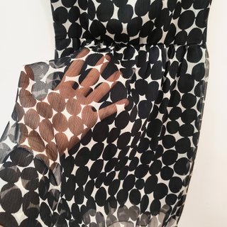 Mesange abito smanicato estivo chiffon pois nero L