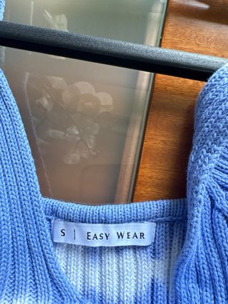 Top Easy Wear S Azul y Blanco