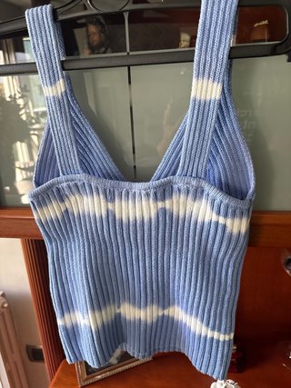 Top Easy Wear S Azul y Blanco