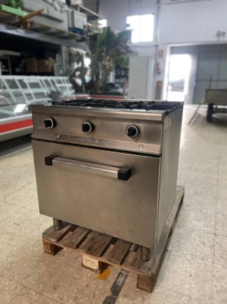 Cocina industrial 2 fuegos con horno