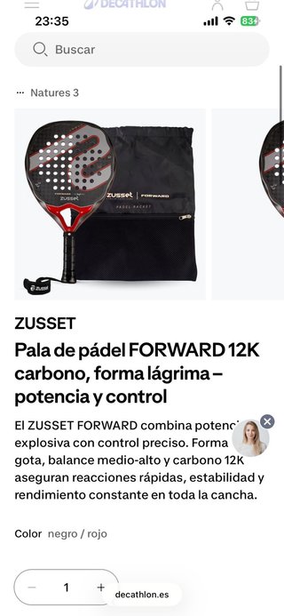 Pala pádel ZUSSET FORWARD 12K