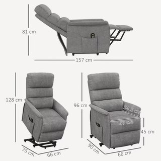 Sillón relax reclinable eléctrico gris