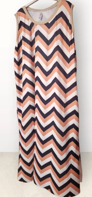 Vestido largo fluido zigzag multicolor