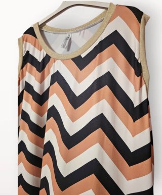 Vestido largo fluido zigzag multicolor