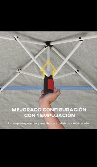 Carpa plegable 3x3 beige y blanco