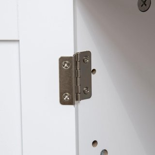 Mueble de Arena para Gatos de 2 Puertas con Contenedor Externo, Mueble Cubierto para Arena con Divisor Interno Regulable y Puerta Lateral, 86X48X52 Cm, Blanco