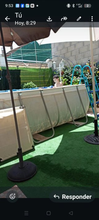 Piscina desmontable con escalera