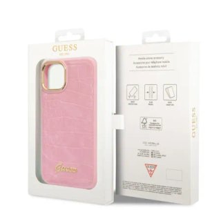 Funda Rígida Guess iPhone 14/13 Cocodrilo Rosa