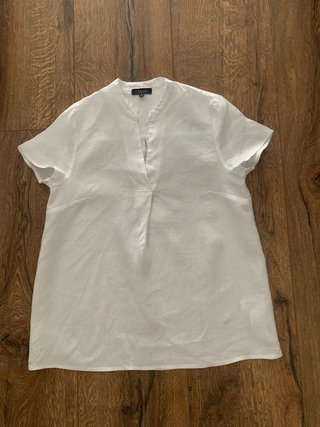 Camisa Caroll Lino Talla 36 Blanca