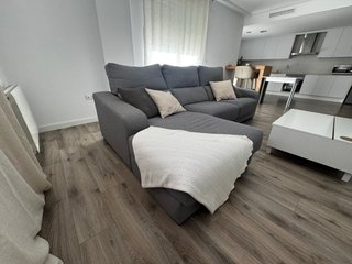 Sofá chaise longue gris claro 3 plazas
