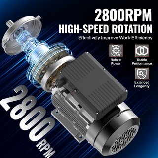 Motor Eléctrico de 2.2KW 2800 rpm, AC 220~240V 13.8A, 90L, Marco B3, Motor de Compresor de Aire Monofásico, Eje Con Diente de 24mm, Rotación CW/CCW para Maquinaria Agrícola y Equipos Generales