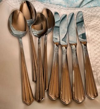 Set 8 pezzi posate Bernini oro/argento