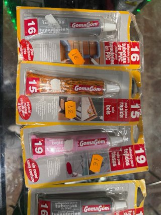 Lote 4 Pegamentos Goma Gom (Madera, Tejidos, PVC)