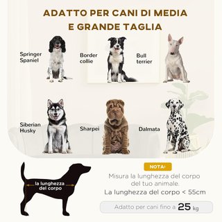 Sofá Acolchado para Perros de Tamaño Mediano-Grande Máx. 25Kg con Tapizado Suave, Desmontable y Lavable, Gris