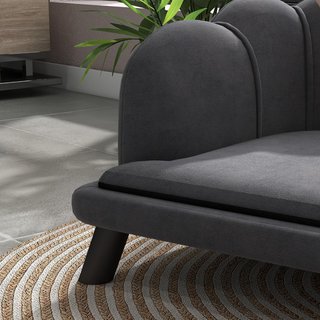 Sofá Acolchado para Perros de Tamaño Mediano-Grande Máx. 25Kg con Tapizado Suave, Desmontable y Lavable, Gris
