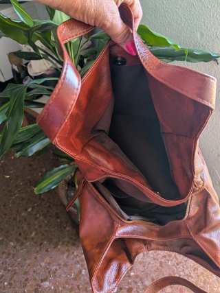 Bolso de  polipiel marrón