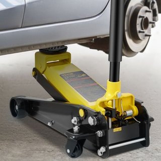 Gato de Piso, Gato de Piso de Perfil Bajo de 3 Toneladas, Gato de Piso de Acero de Alta Resistencia con Bomba de Elevación Rápida de Pistón Único, Rango de Elevación del Gato de Piso 5.12"-20"