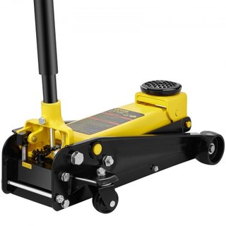 Gato de Piso, Gato de Piso de Perfil Bajo de 3 Toneladas, Gato de Piso de Acero de Alta Resistencia con Bomba de Elevación Rápida de Pistón Único, Rango de Elevación del Gato de Piso 5.12"-20"