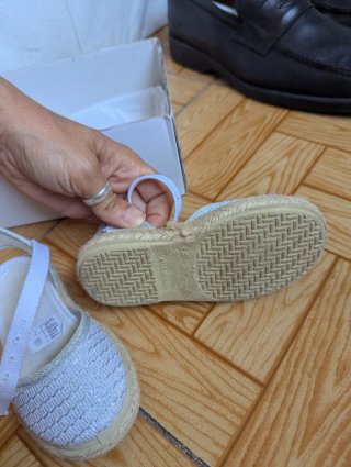 Sandalias esparto plateadas niña