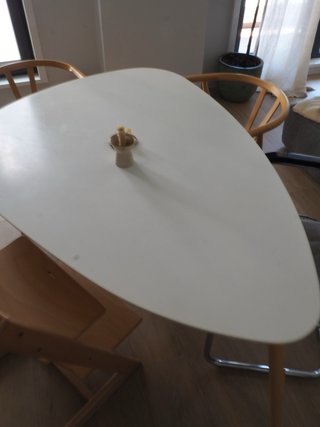 Mesa Comedor Blanca y Madera Maison du Monde