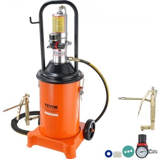Bomba de Grasa, 3 Galones 12L, Bomba de Grasa Operada por Aire con Manguera de Alta Presión de 13 pies y Pistola de Grasa, Bomba de Cubo de Grasa Neumática con Ruedas, Bomba de Grasa de Lubricació...