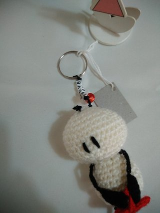 Porta-chaves boneco crochet coração